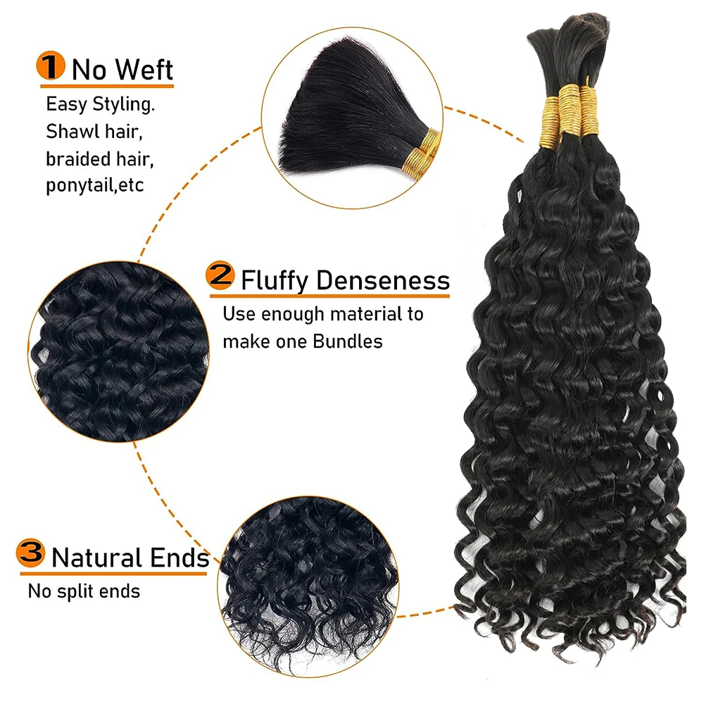 Water Wave Human Braiding Hair - Water Wave Bulk Human Hair For Braiding ulasan dan harga