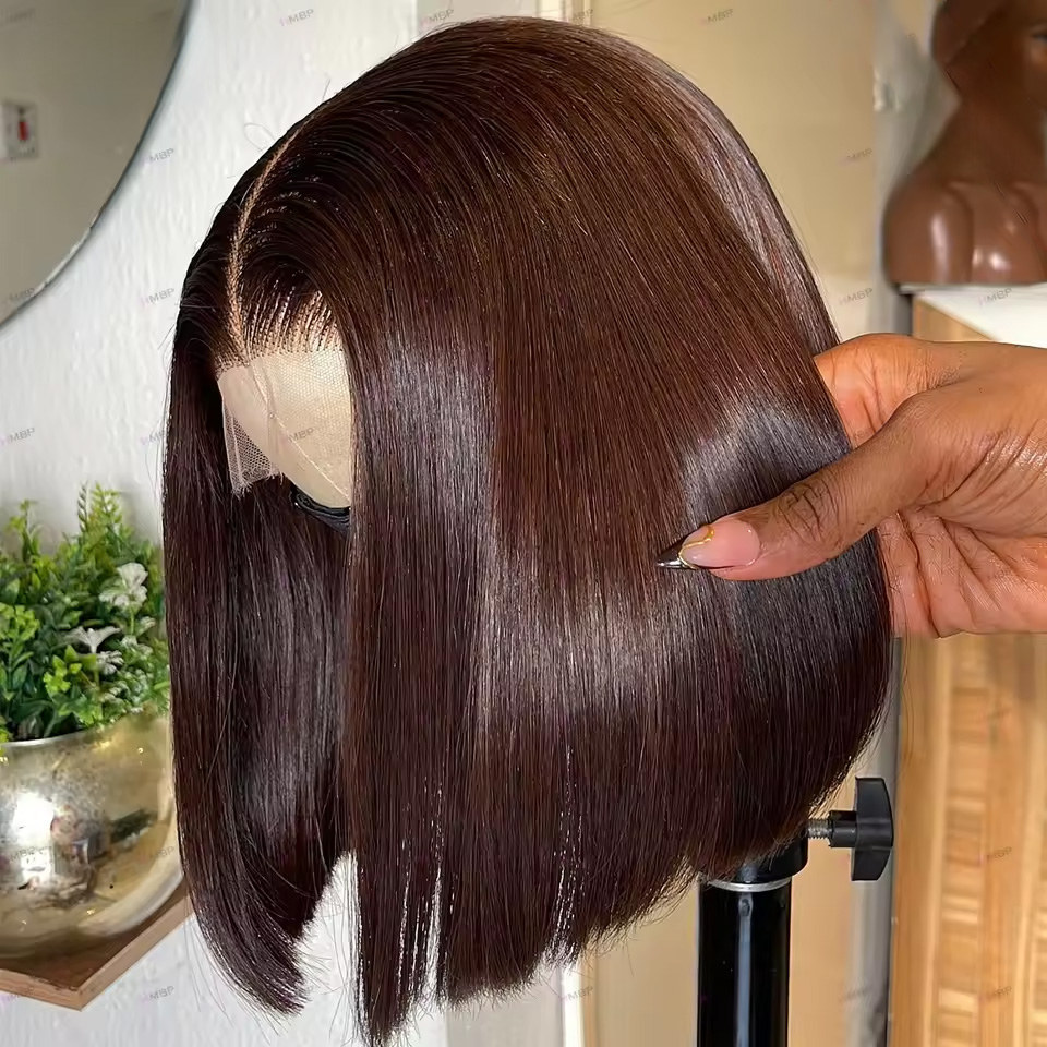 13X4 Chocolate Brown Straight  - Glueless Wear And Go Human Hair Wig ulasan dan harga