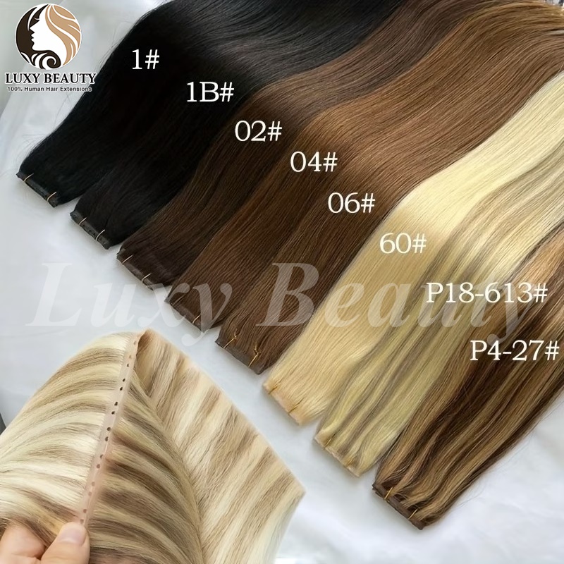 Brown Butterfly Hole Weft Hair - Invisible Tape In Extensions Real Hair ulasan dan harga