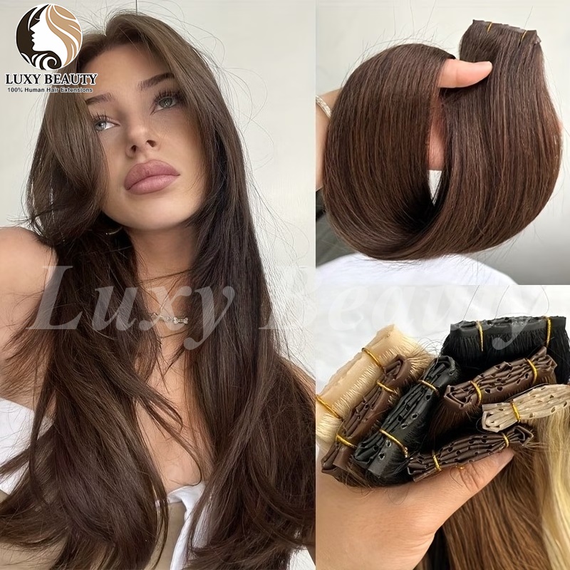Brown Butterfly Hole Weft Hair - Invisible Tape In Extensions Real Hair ulasan dan harga