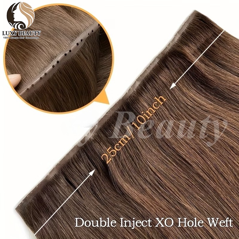 Brown Butterfly Hole Weft Hair - Invisible Tape In Extensions Real Hair ulasan dan harga