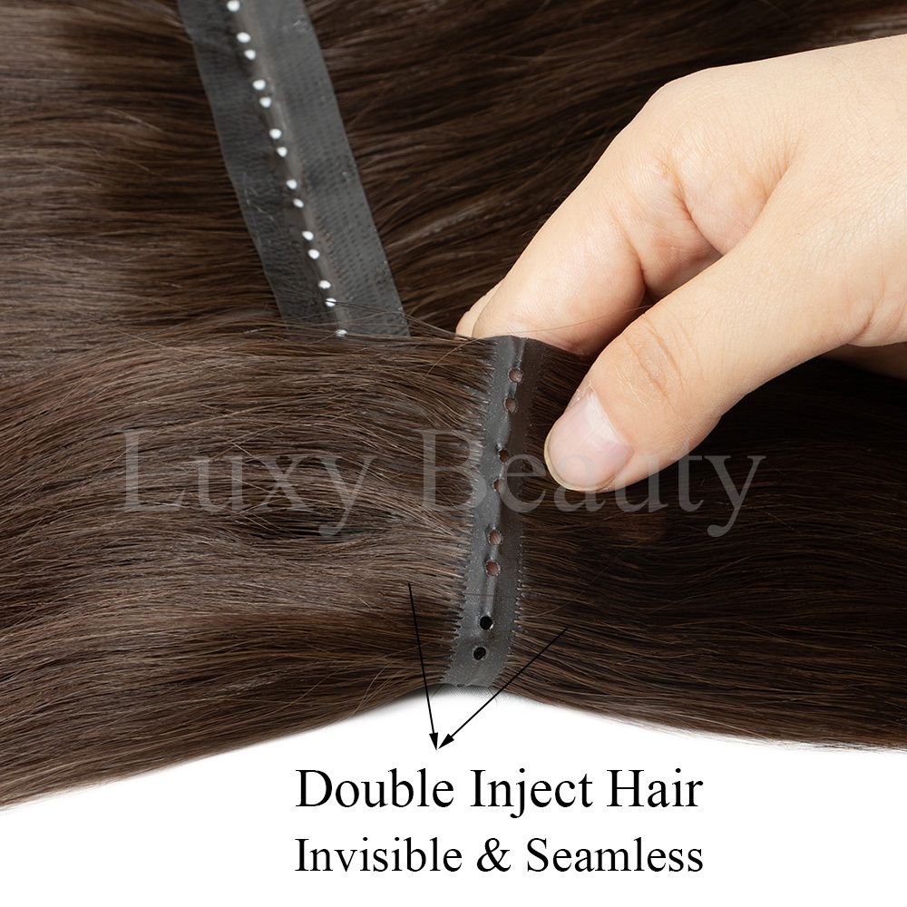 Brown Butterfly Hole Weft Hair - Invisible Tape In Extensions Real Hair ulasan dan harga