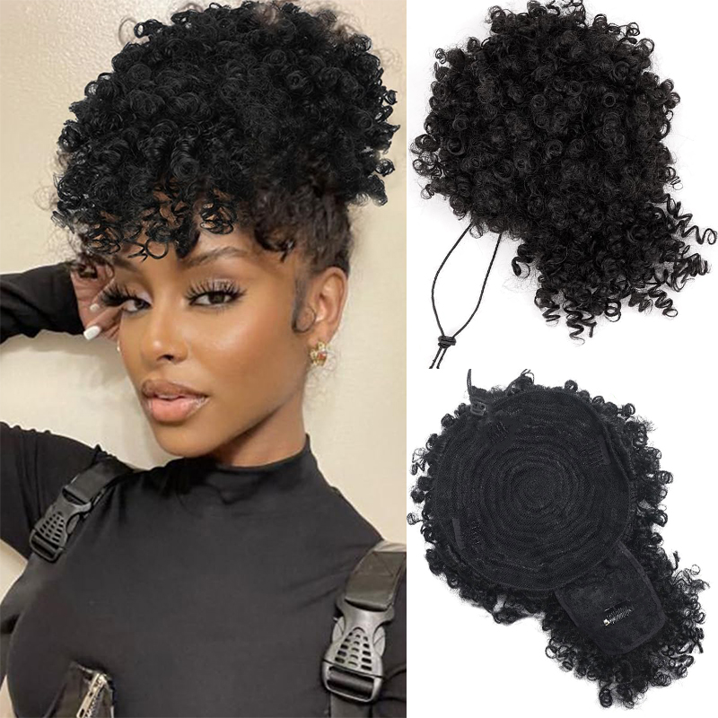 Afro Puff Kinky Curly Hair Upd - Drawstring Afro Curly Puff Ponytail ulasan dan harga