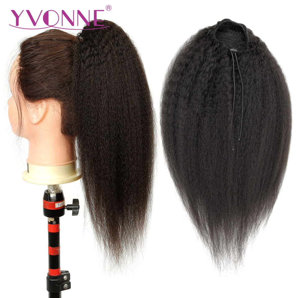 [Yvonne] Kinky Straight Drawst - Seamless Clip In Hair Extensions Human Hair ulasan dan harga