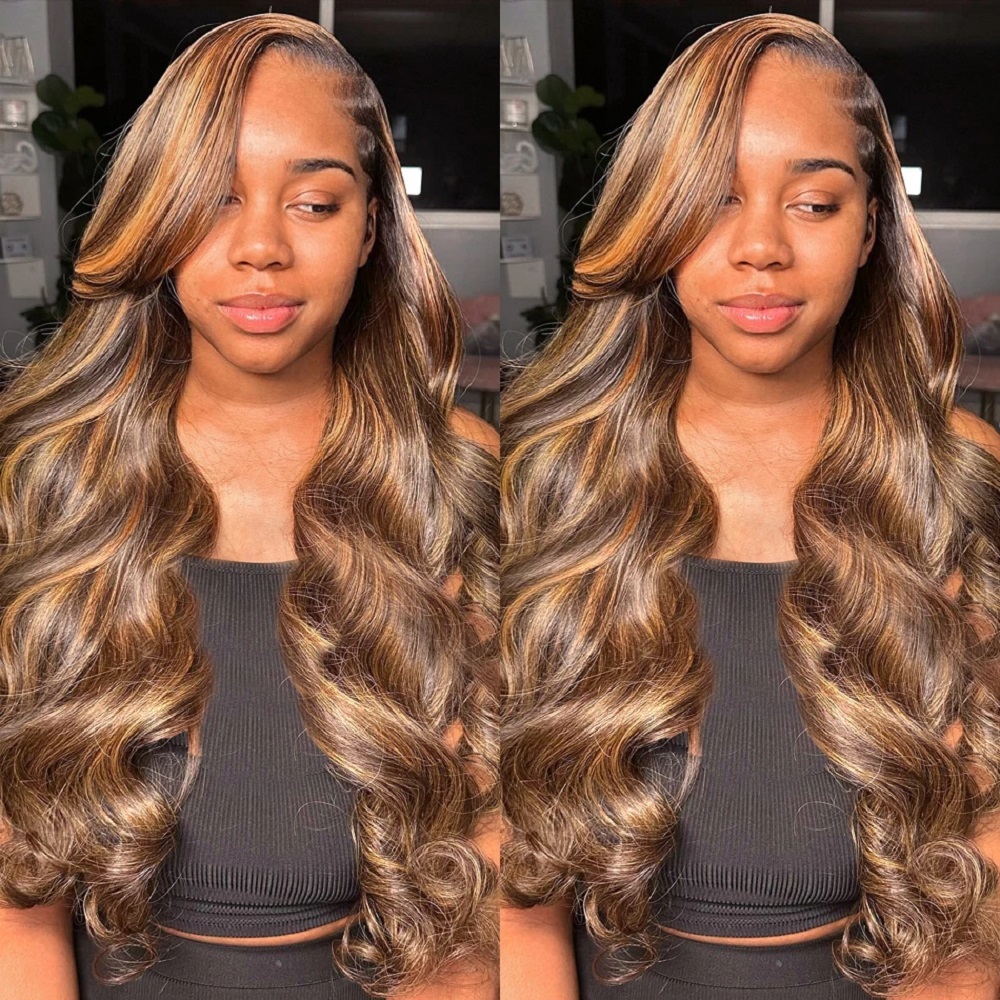 HD Highlight 46 Inch 13x4 Body - Lace Front Wigs ulasan dan harga