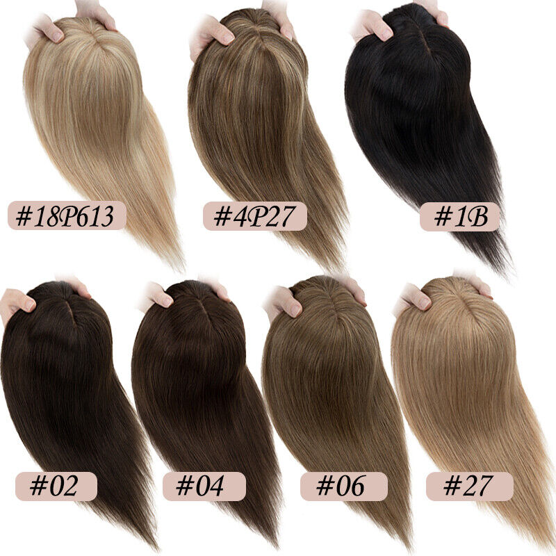 Women Toupee Silk Base Topper  - Seamless Clip In Hair Extensions Human Hair ulasan dan harga