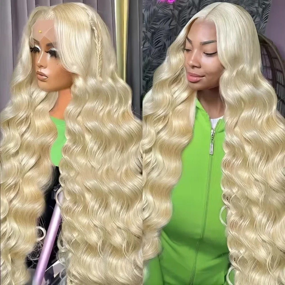 26 30 Inch 613 Blonde Wigs Bod - 613 Blonde Body Wave Lace Front Wig ulasan dan harga