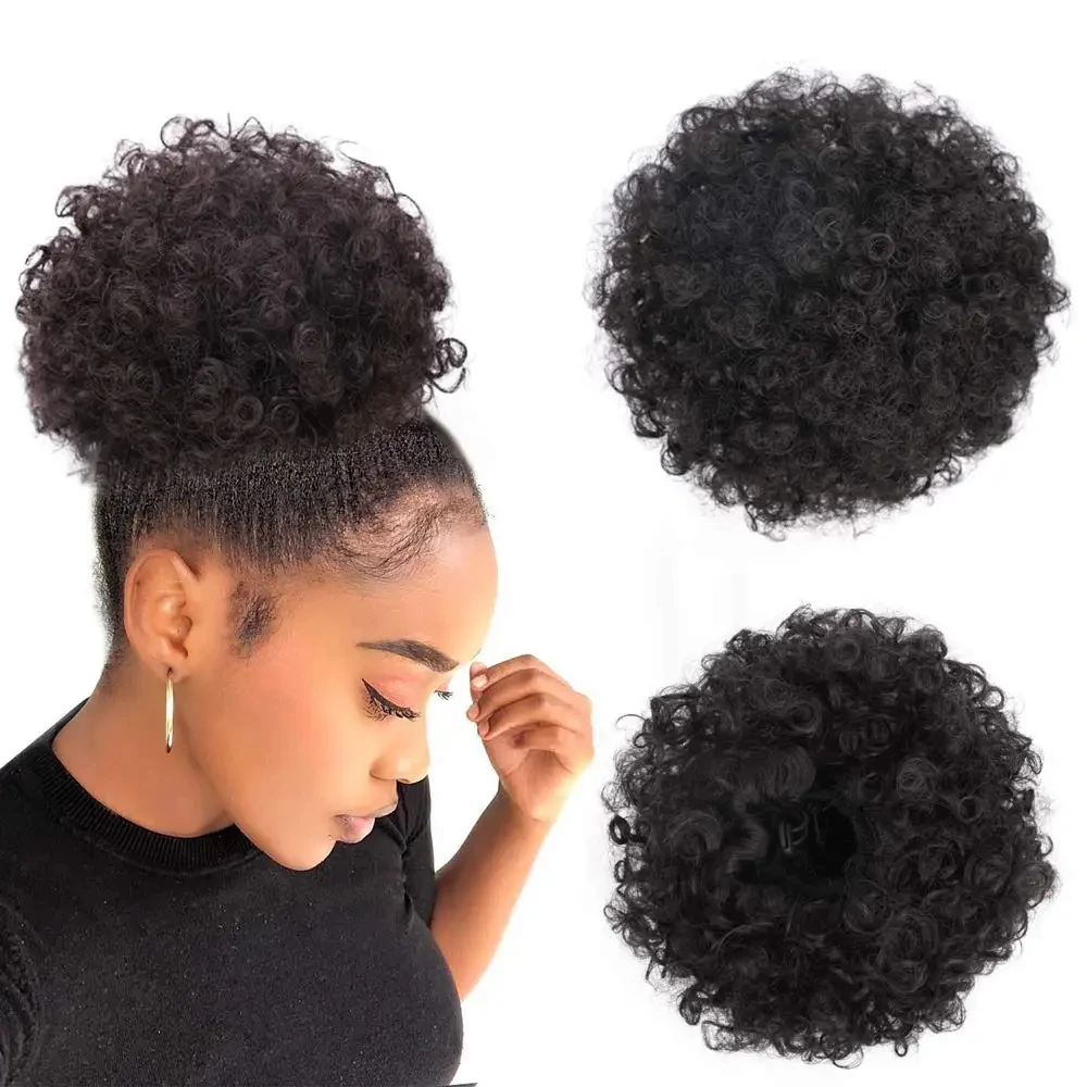 Afro Puff Drawstring Ponytail  - Drawstring Afro Curly Puff Ponytail ulasan dan harga