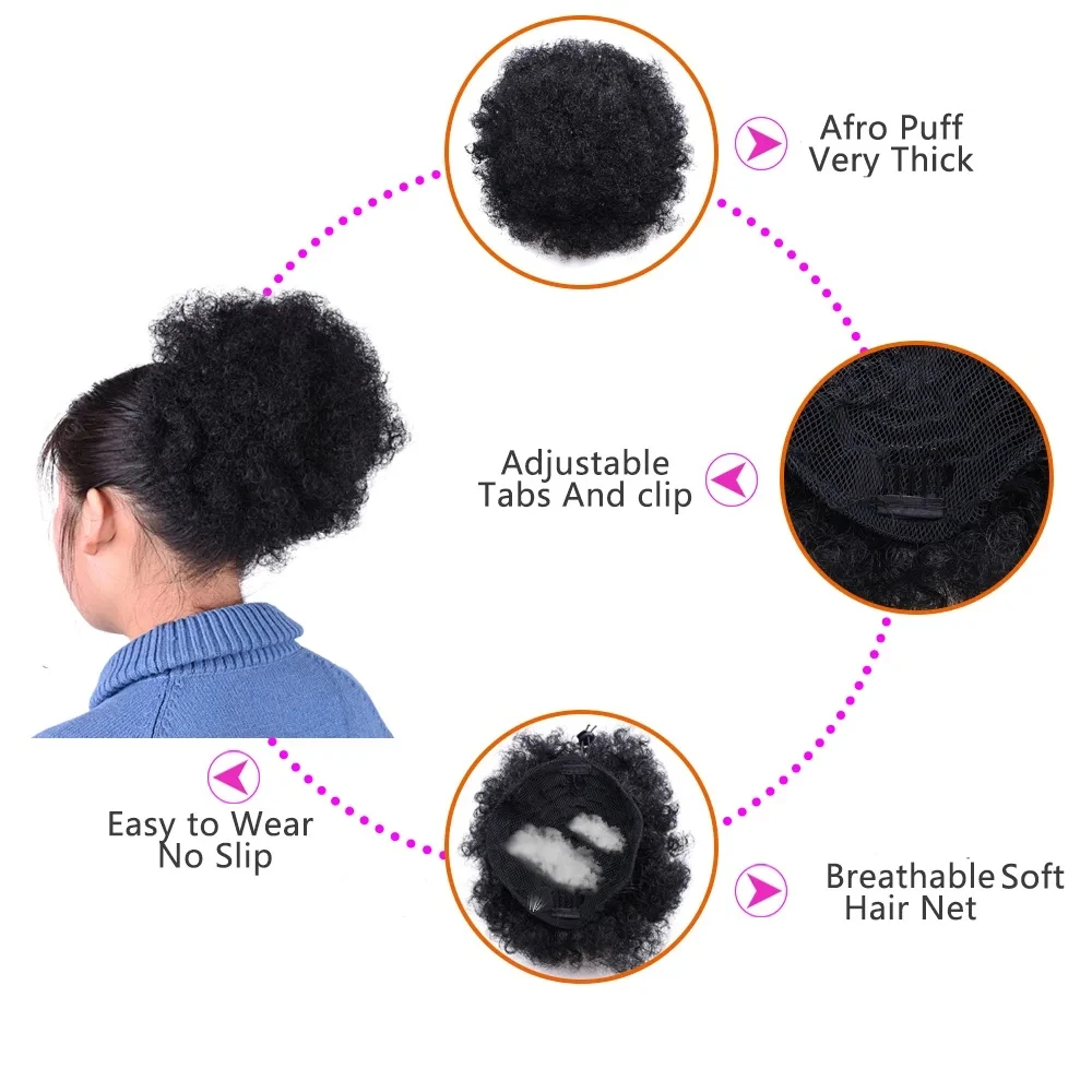 Afro Puff Drawstring Ponytail  - Drawstring Afro Curly Puff Ponytail ulasan dan harga