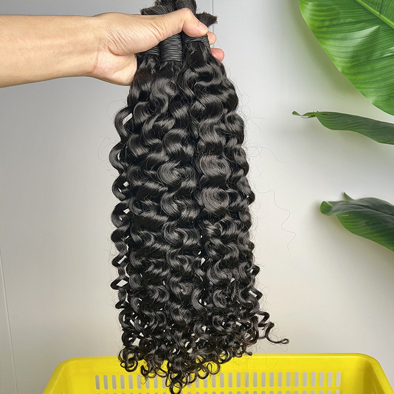 100% Human Hair Bulk for Braid - Water Wave Bulk Human Hair For Braiding ulasan dan harga