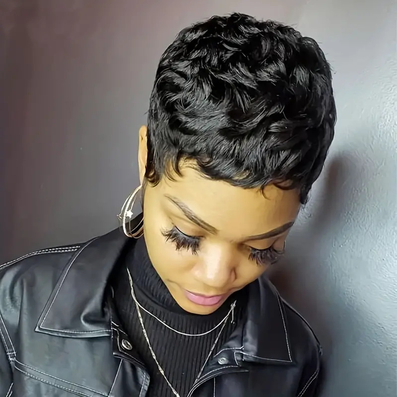 Short Bob Pixie Cut Wig Pixie  - Short Pixie Cut Wig Human Hair Cheap ulasan dan harga
