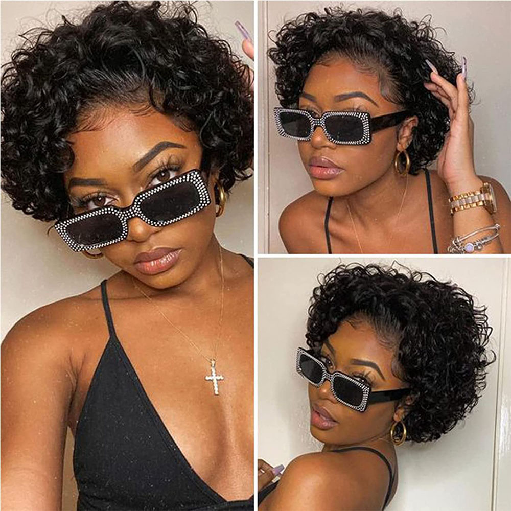 Short Pixie Cut Wig Curly Huma - Short Pixie Cut Wig Human Hair Cheap ulasan dan harga