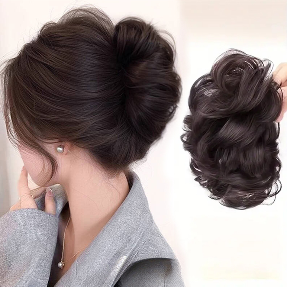 Synthetic Messy Bun Hair Piece - Claw Clip Messy Bun Hair Piece ulasan dan harga