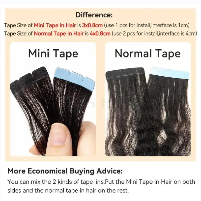 Mini Tape Hair Extensions Huma - Invisible Tape In Extensions Real Hair ulasan dan harga