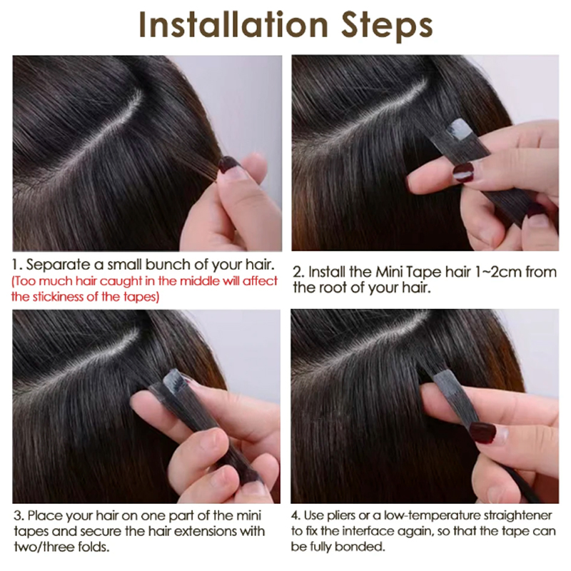 Mini Tape Hair Extensions Huma - Invisible Tape In Extensions Real Hair ulasan dan harga