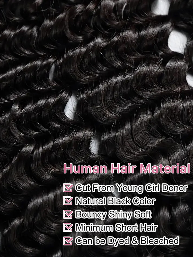 250 Density Deep Wave 4x4 Lace - Water Wave Bulk Human Hair For Braiding ulasan dan harga