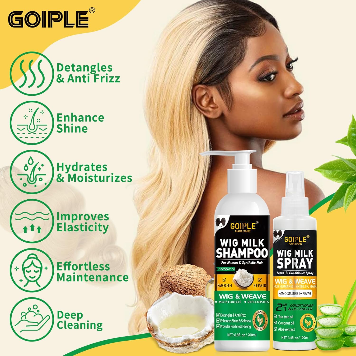 GOIPLE 3 in 1 Wig Care Kit wit - Synthetic Wigs ulasan dan harga