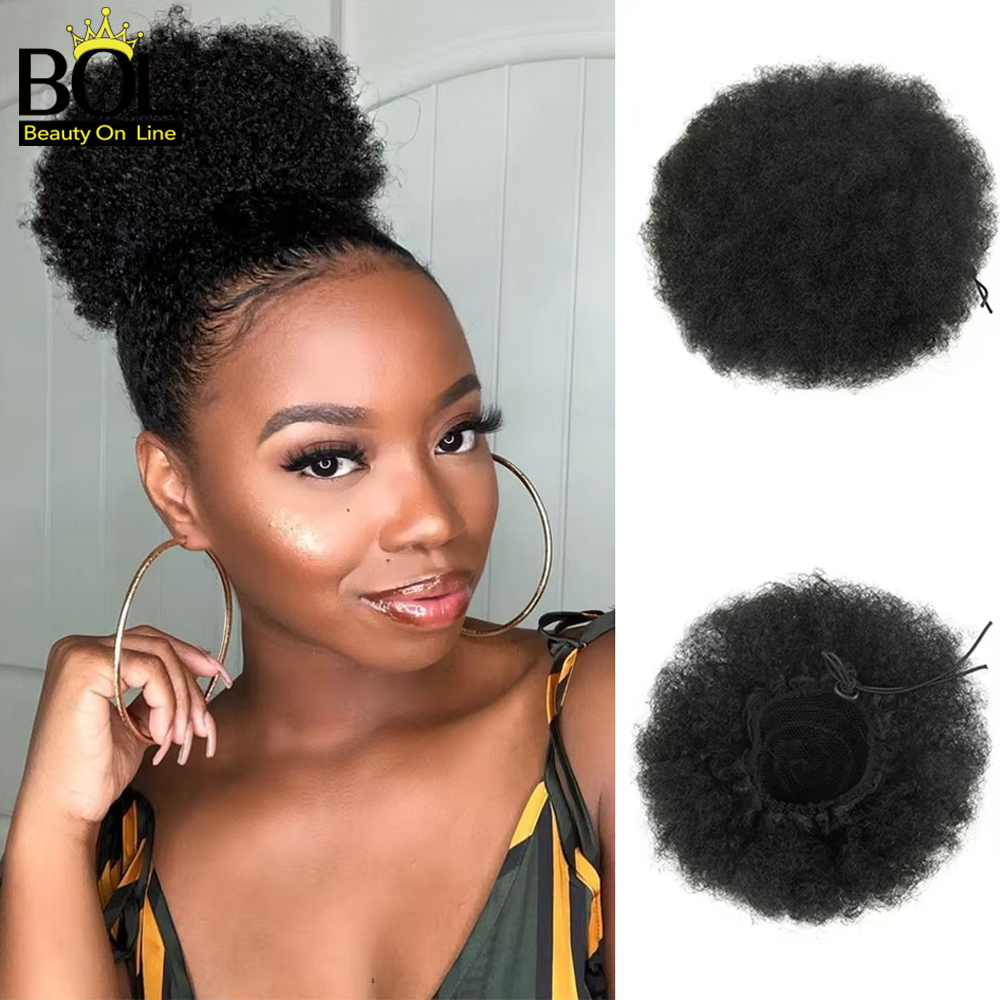 Afro Puff Drawstring Ponytail  - Drawstring Afro Curly Puff Ponytail ulasan dan harga