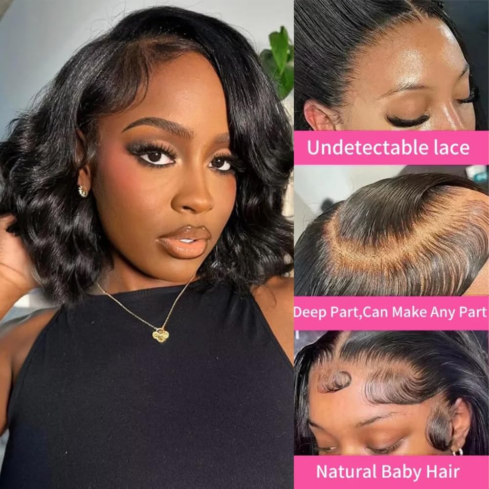Short Bob Human Hair Body Wave - Glueless Wear And Go Human Hair Wig ulasan dan harga