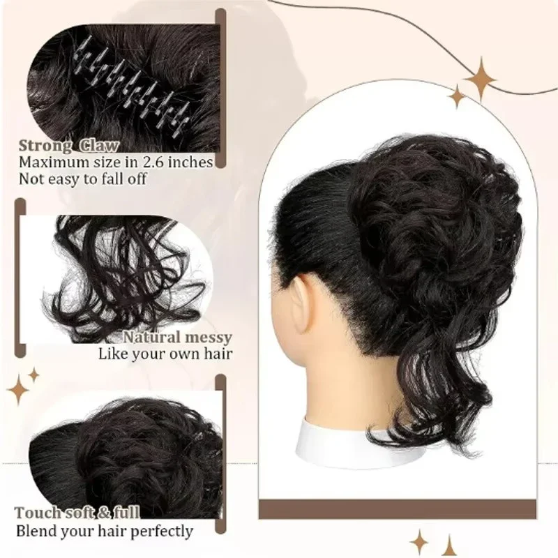 Messy Hair Bun Hair pieces for - Claw Clip Messy Bun Hair Piece ulasan dan harga