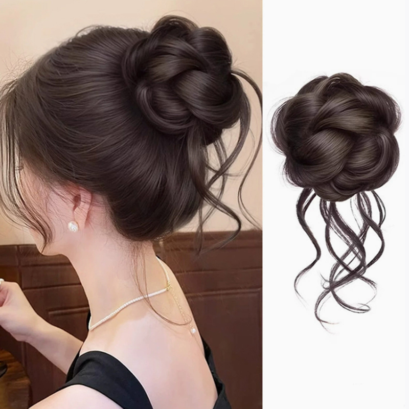 NEW New Synthetic Hair Bun Chi - Claw Clip Messy Bun Hair Piece ulasan dan harga