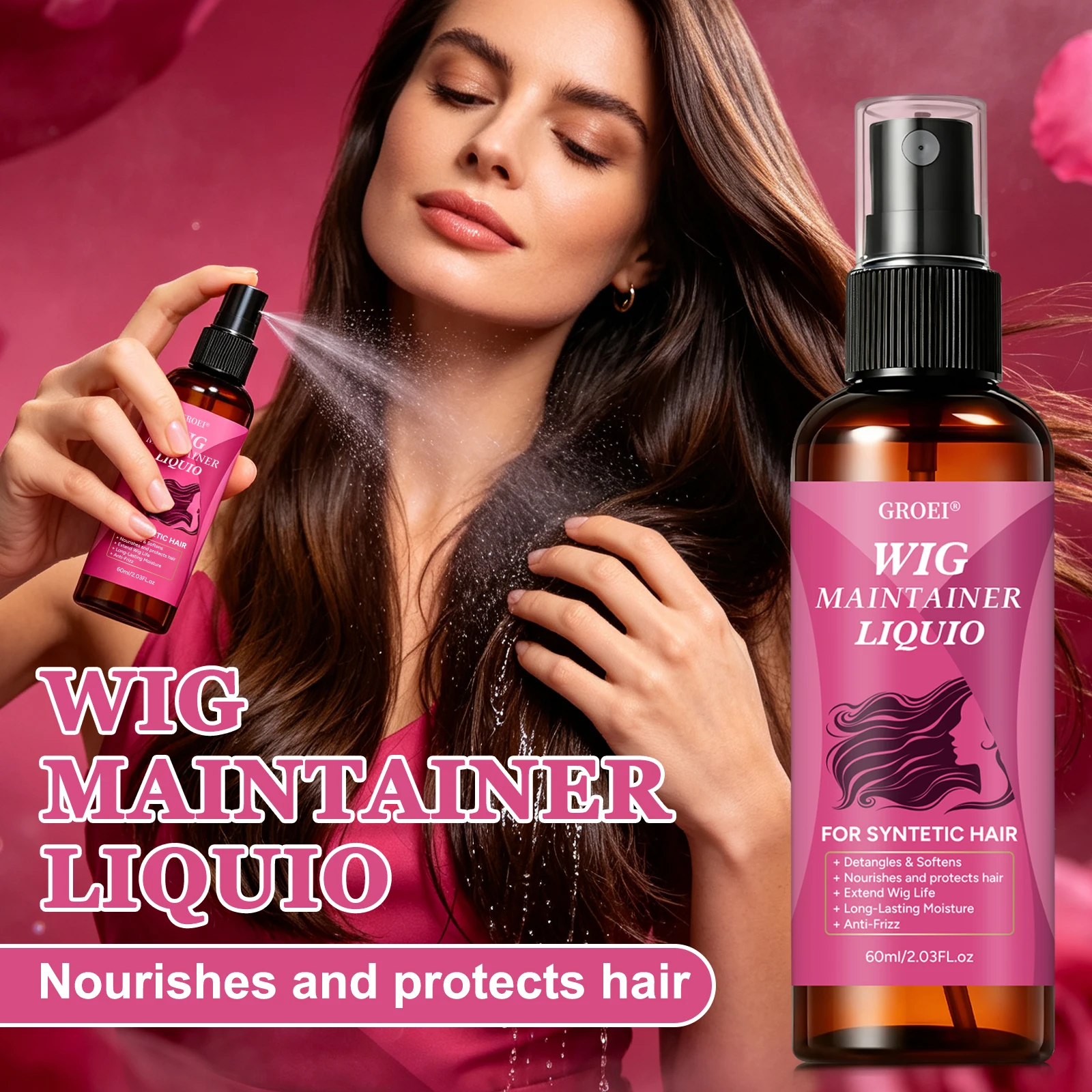 GROEI Anti‑Frizz Wig Maintaine - Synthetic Wigs ulasan dan harga
