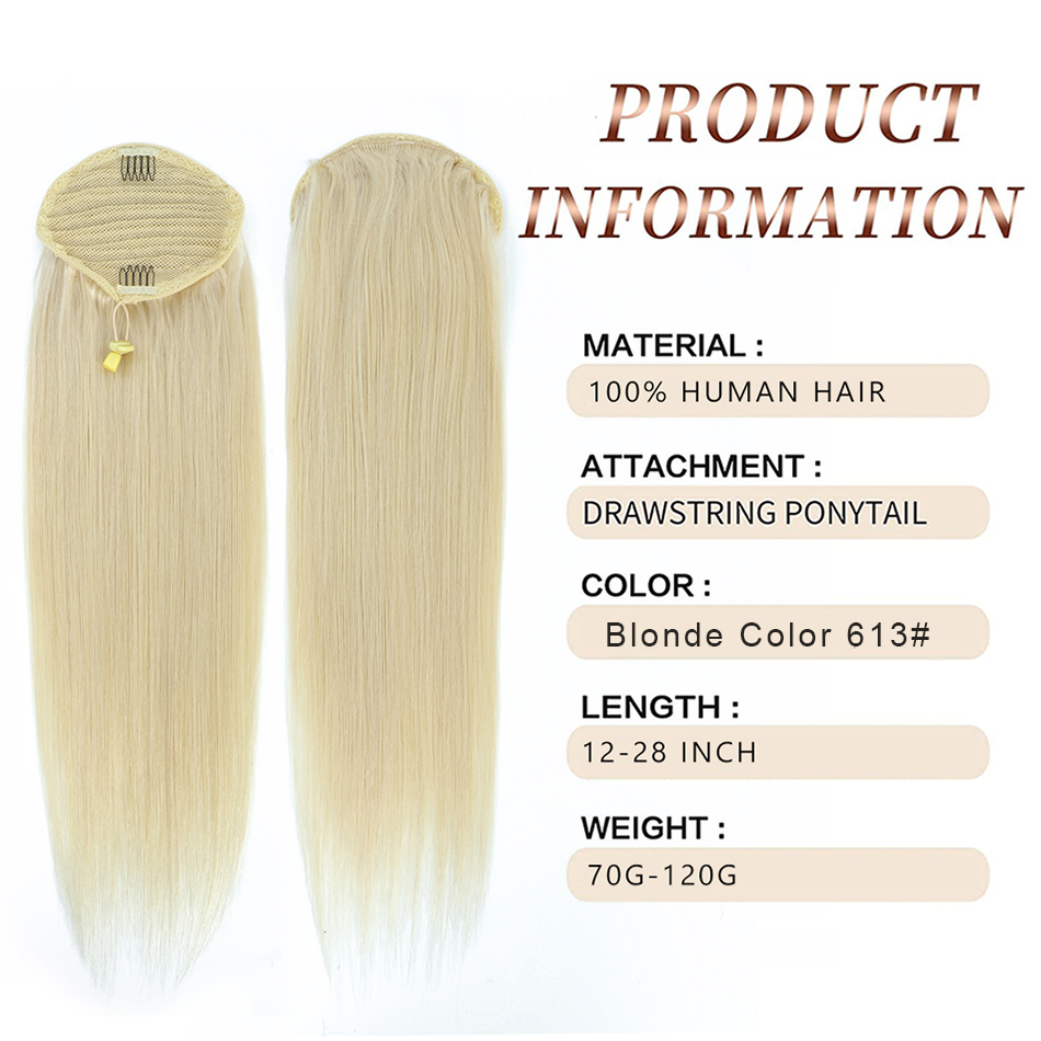 SOVO Drawstring Ponytail Human - Seamless Clip In Hair Extensions Human Hair ulasan dan harga