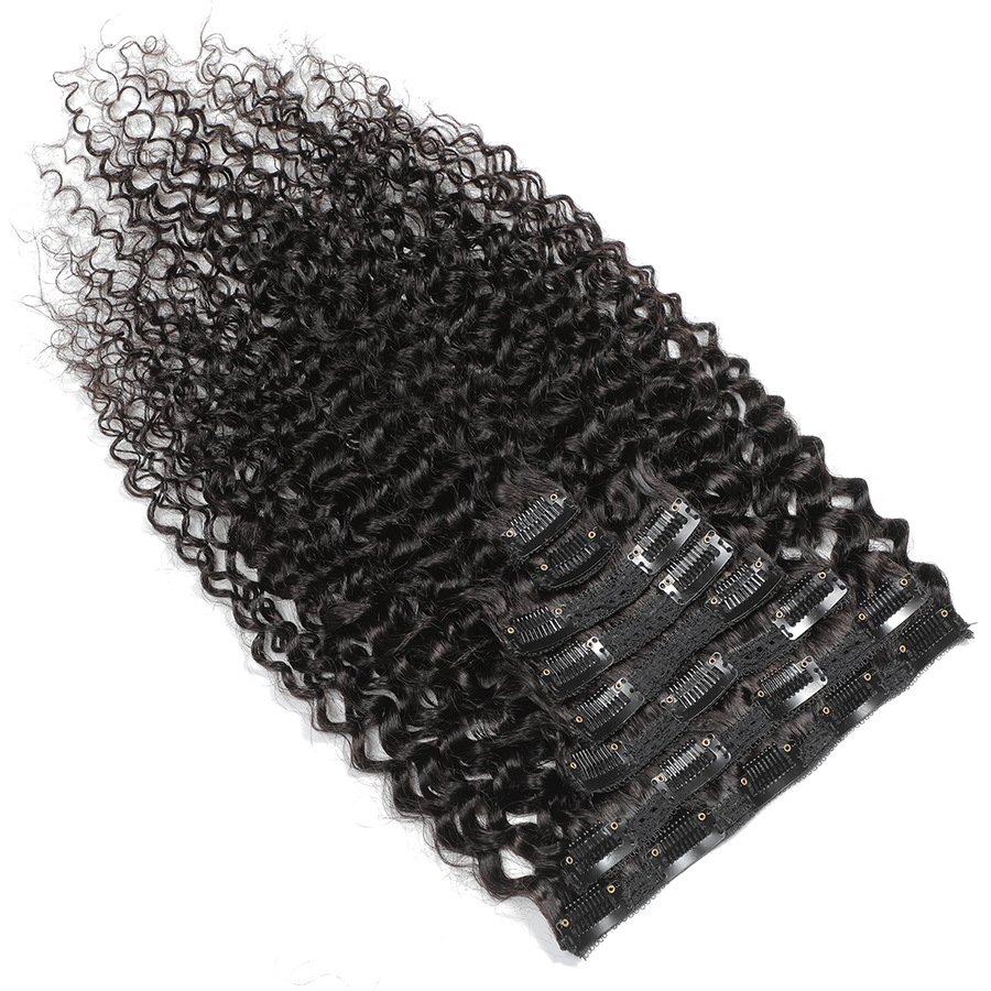 Newmi Kinky Curly Clip in Hair - Seamless Clip In Hair Extensions Human Hair ulasan dan harga