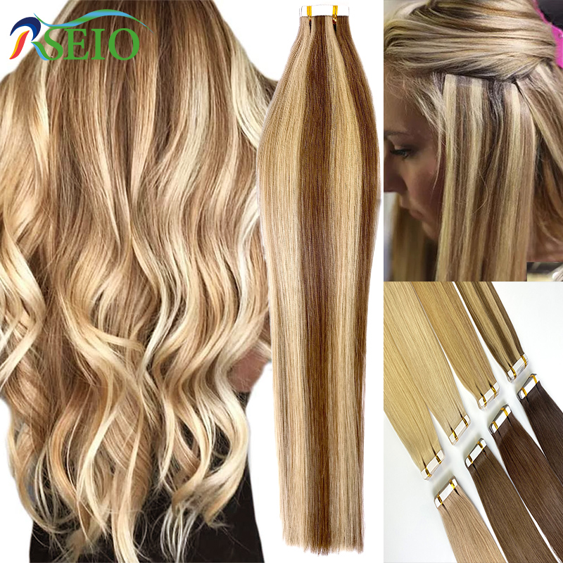 RSEIO Straight Tape In Human H - Invisible Tape In Extensions Real Hair ulasan dan harga