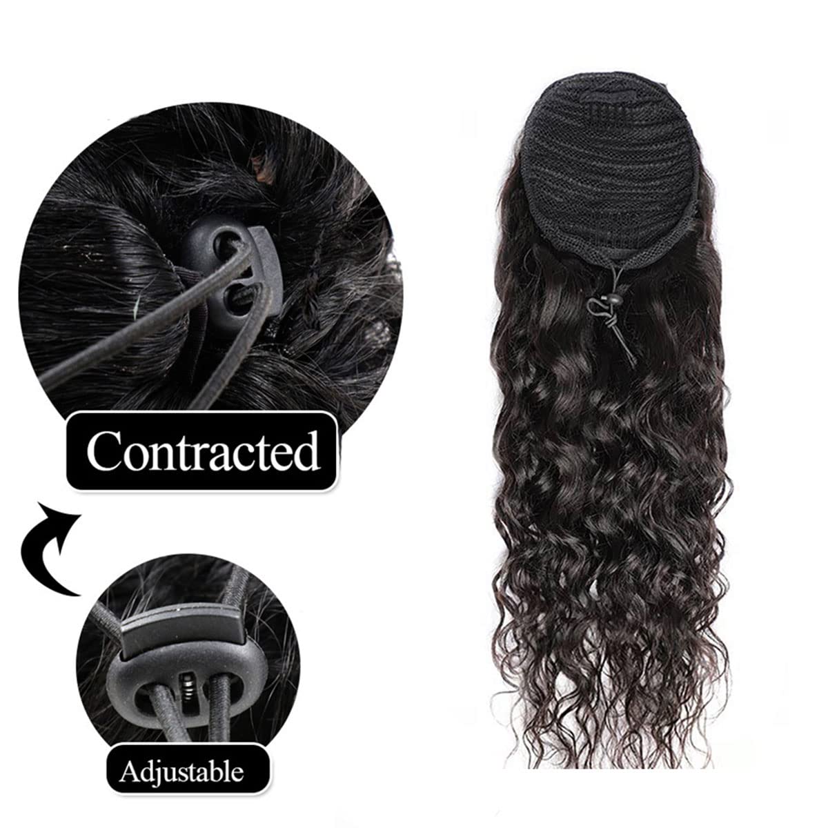 Water Wave Ponytail Human Hair - Seamless Clip In Hair Extensions Human Hair ulasan dan harga
