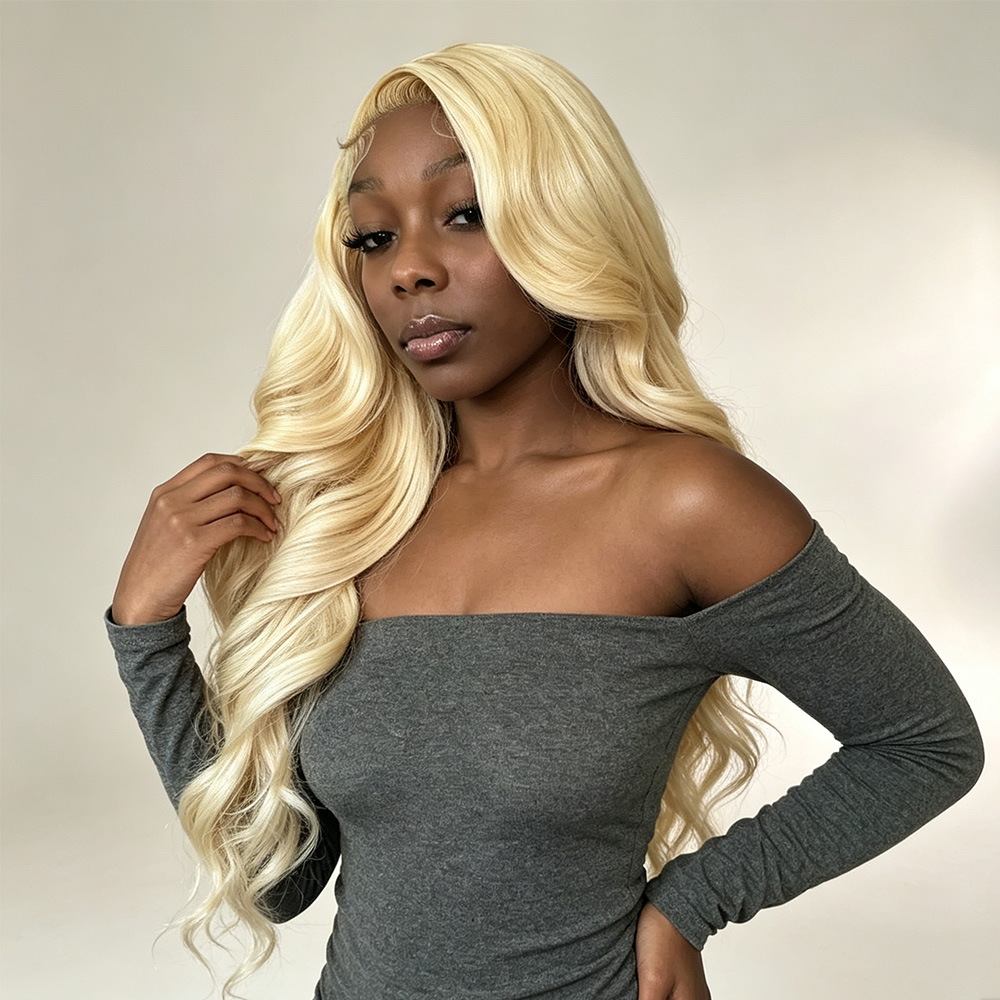 13x4 13x6 HD Transparent Lace  - 613 Blonde Body Wave Lace Front Wig ulasan dan harga