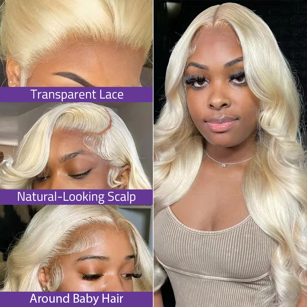 13x4 13x6 HD Transparent Lace  - 613 Blonde Body Wave Lace Front Wig ulasan dan harga