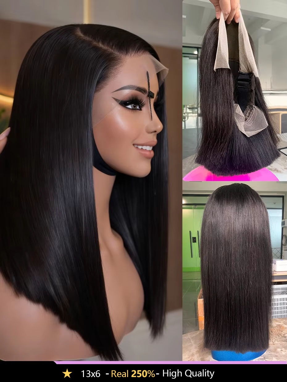 13x4 Lace Frontal 100% Human H - Glueless Wear And Go Human Hair Wig ulasan dan harga