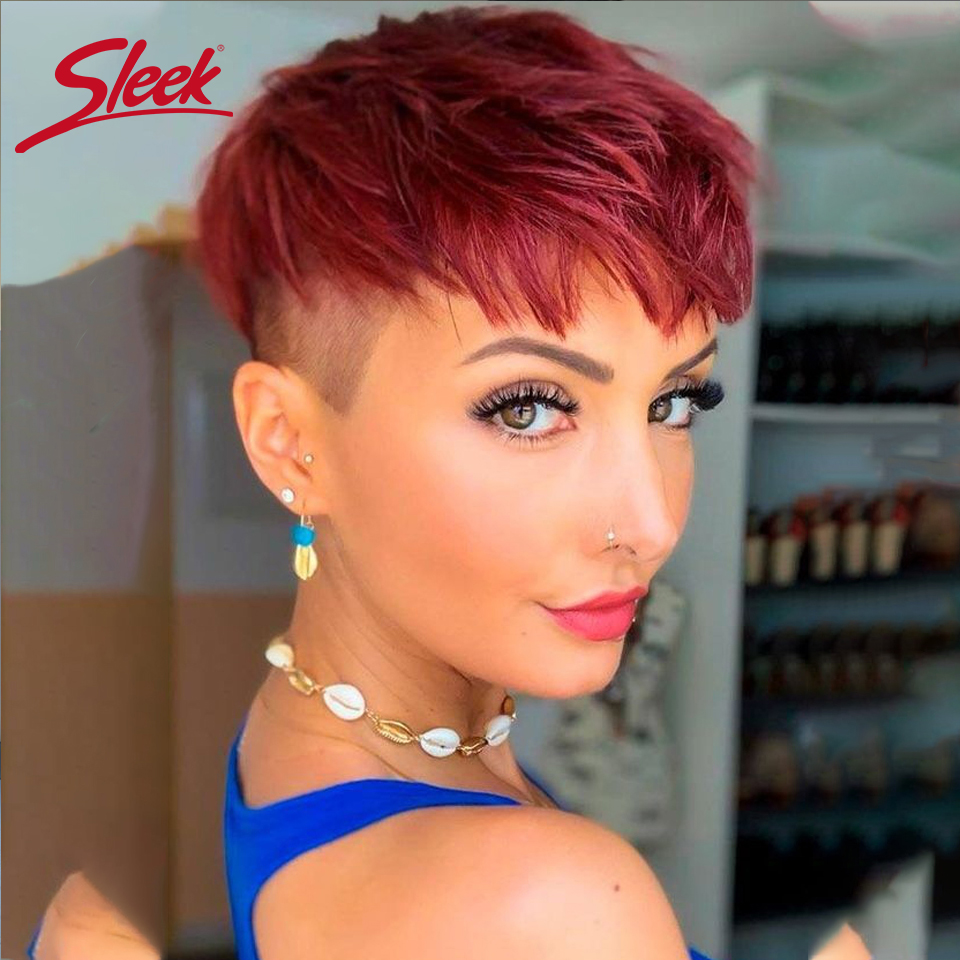 Sleek Short Pixie Cut Bob Lace - Short Pixie Cut Wig Human Hair Cheap ulasan dan harga