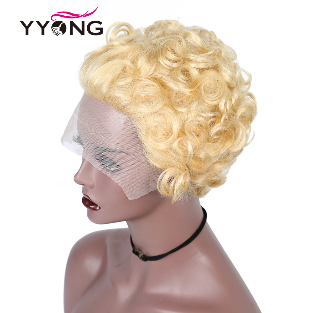 613 Honey Blonde Pixie Cut Lac - Short Pixie Cut Wig Human Hair Cheap ulasan dan harga