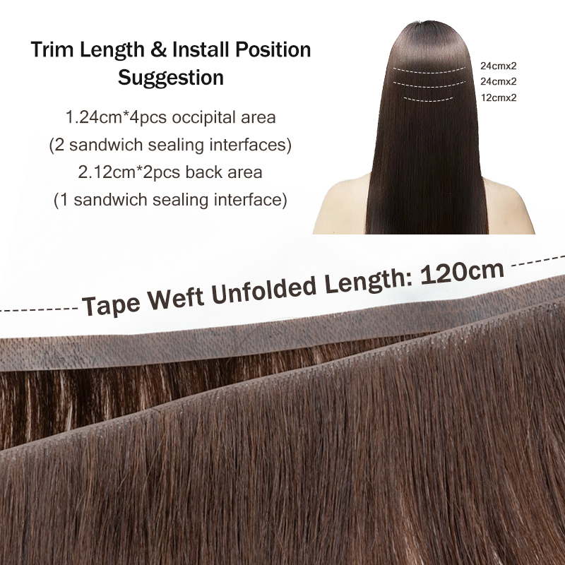 Invisible Long Tape PU Weft Hu - Invisible Tape In Extensions Real Hair ulasan dan harga