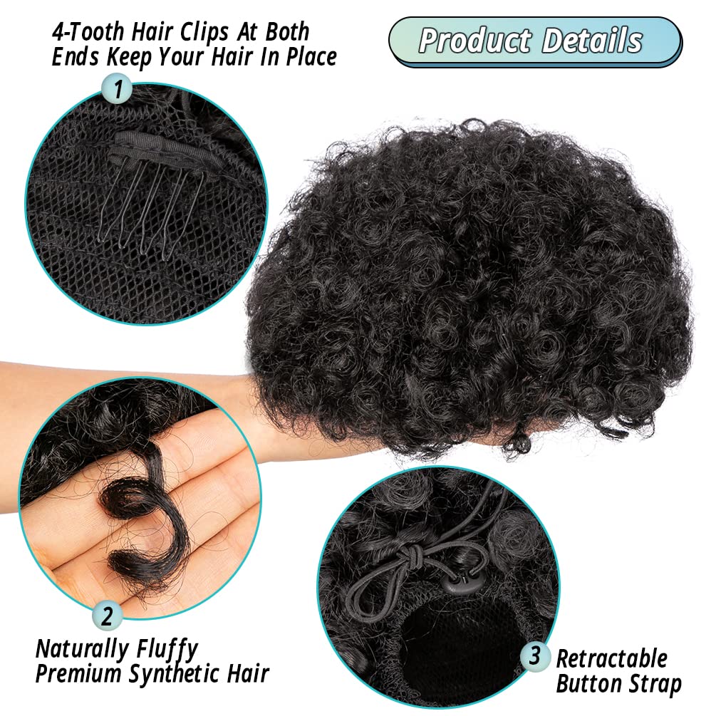 6Inch Afro Puff Drawstring Pon - Drawstring Afro Curly Puff Ponytail ulasan dan harga