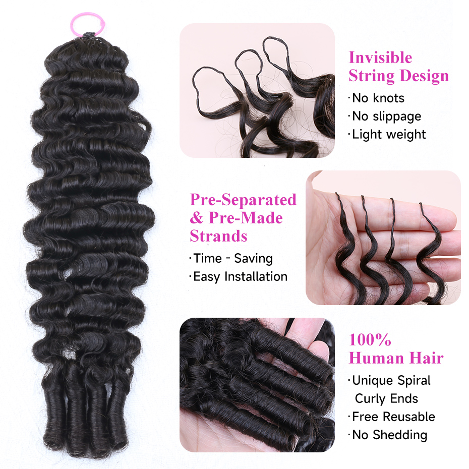 100% Human Hair Feather Croche - Hair Bundles ulasan dan harga