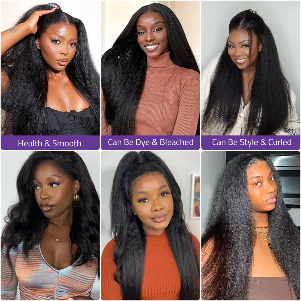 Kinky Yaki Straight Human Hair - Glueless Wear And Go Human Hair Wig ulasan dan harga