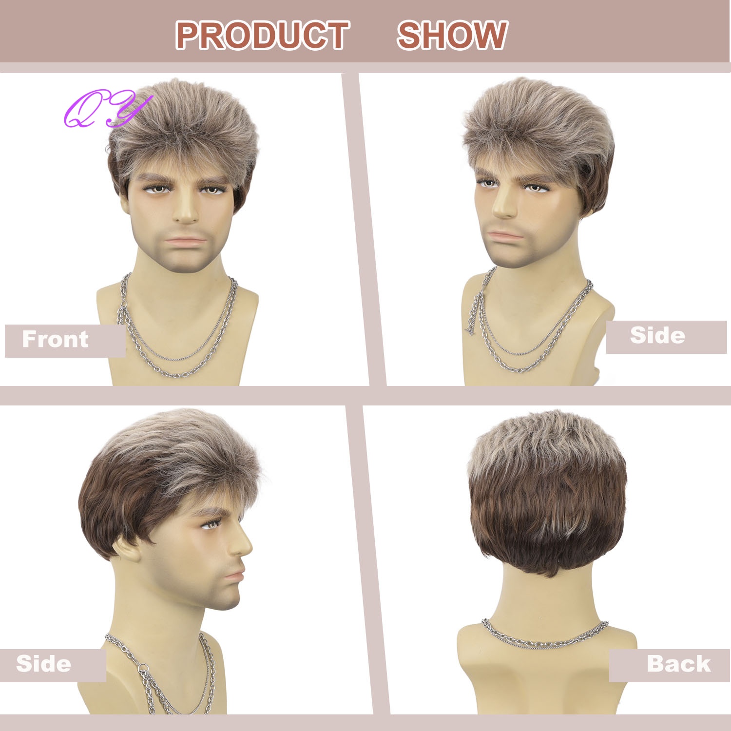 Synthetic Short Brown Flaxen M - Synthetic Wigs ulasan dan harga