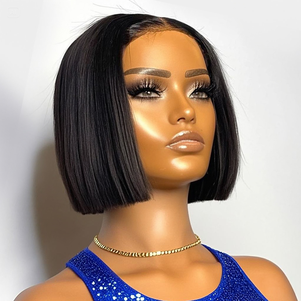 250% Density Straight Short Bo - Glueless Wear And Go Human Hair Wig ulasan dan harga