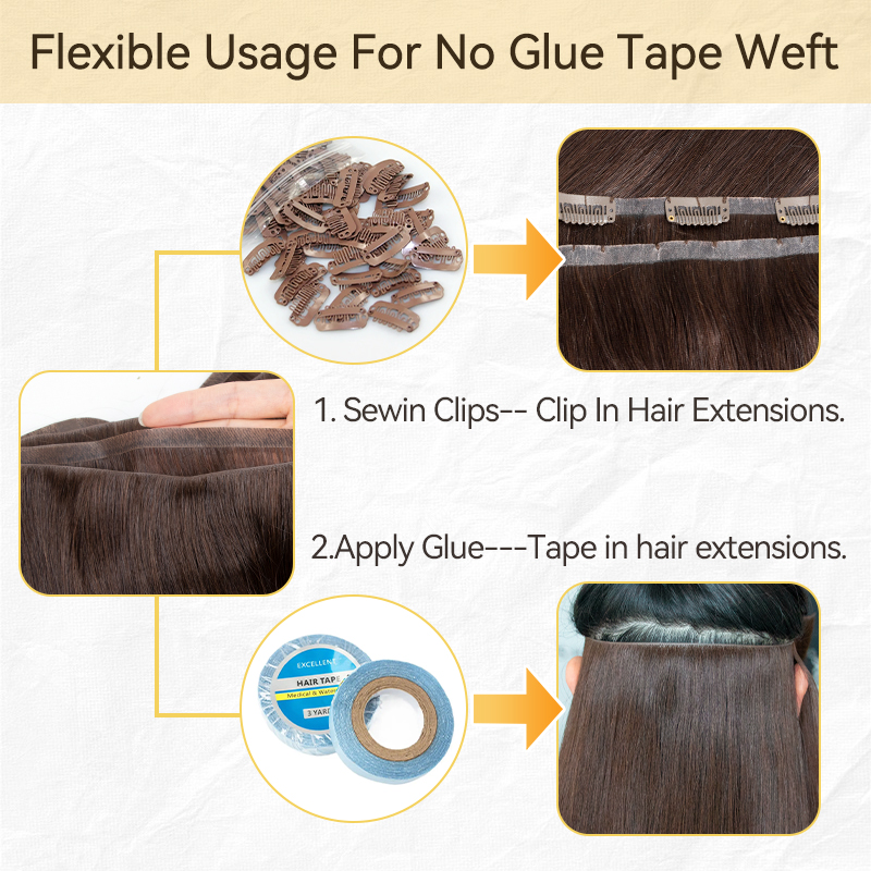 Invisible Long Tape PU Weft Hu - Invisible Tape In Extensions Real Hair ulasan dan harga