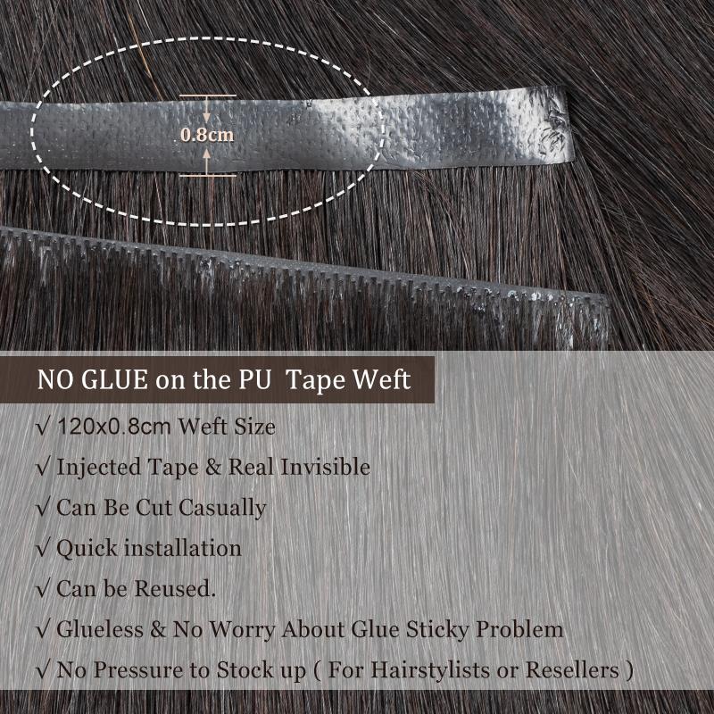 Invisible Long Tape PU Weft Hu - Invisible Tape In Extensions Real Hair ulasan dan harga