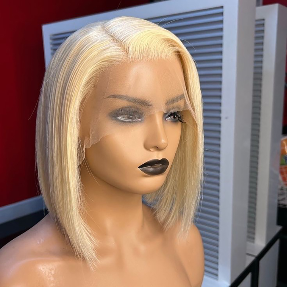 613 Blonde Straight 13x4 Lace  - Pre Parted 13X4 Lace Front Bob Wig ulasan dan harga