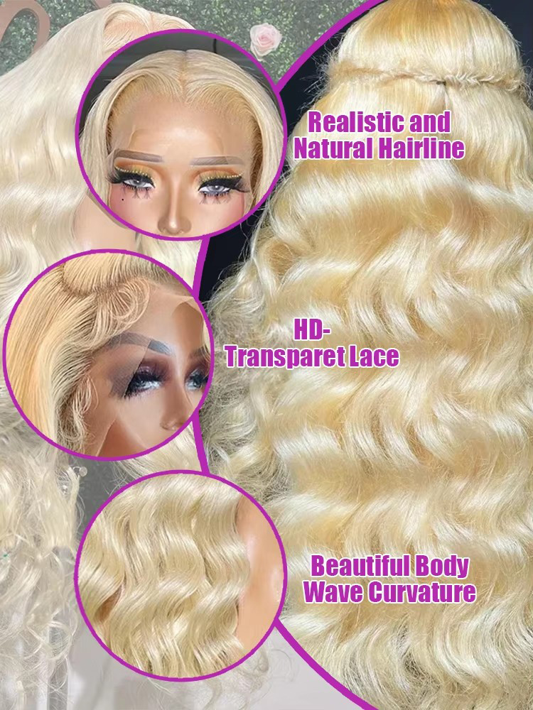 30 40 Inches 613 Honey Blonde  - 613 Blonde Body Wave Lace Front Wig ulasan dan harga