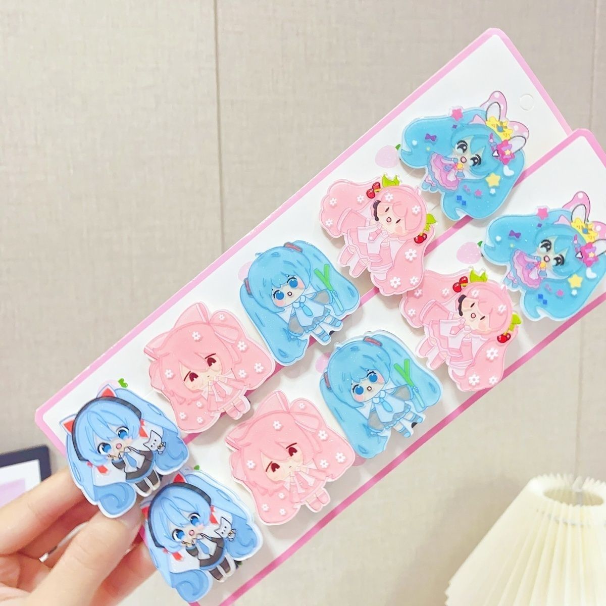 Hatsune Miku cartoon hair clip - Hair Bundles ulasan dan harga