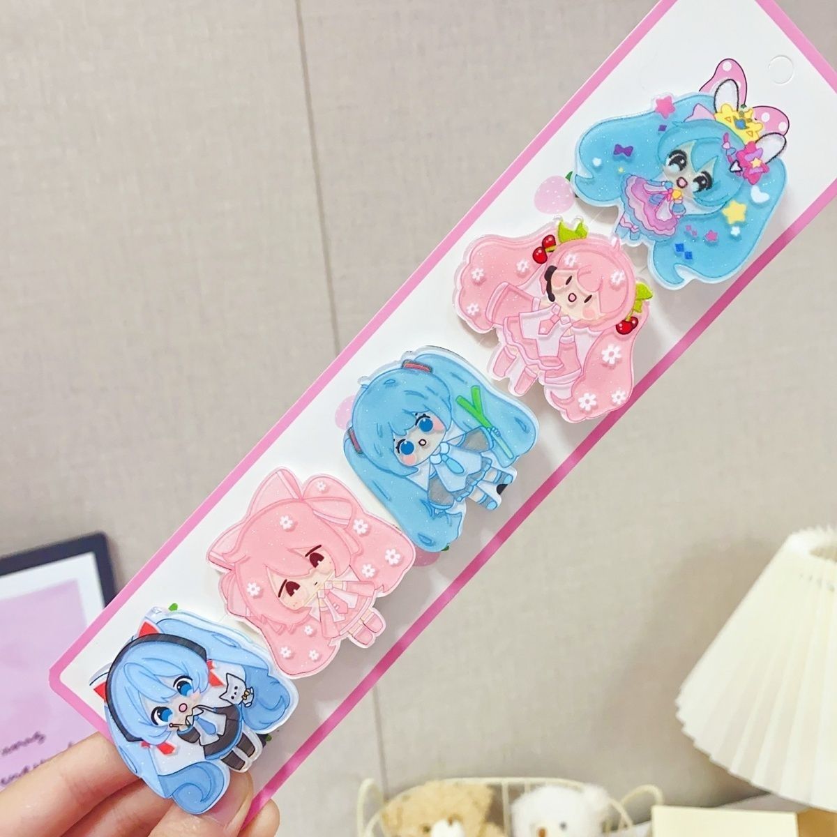 Hatsune Miku cartoon hair clip - Hair Bundles ulasan dan harga