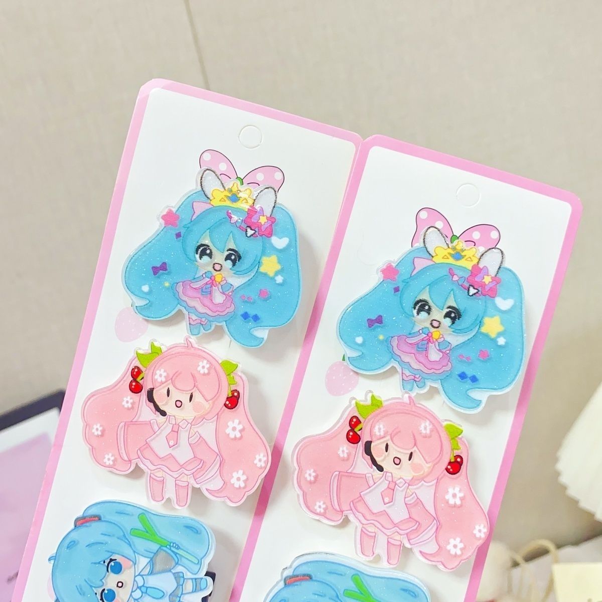 Hatsune Miku cartoon hair clip - Hair Bundles ulasan dan harga