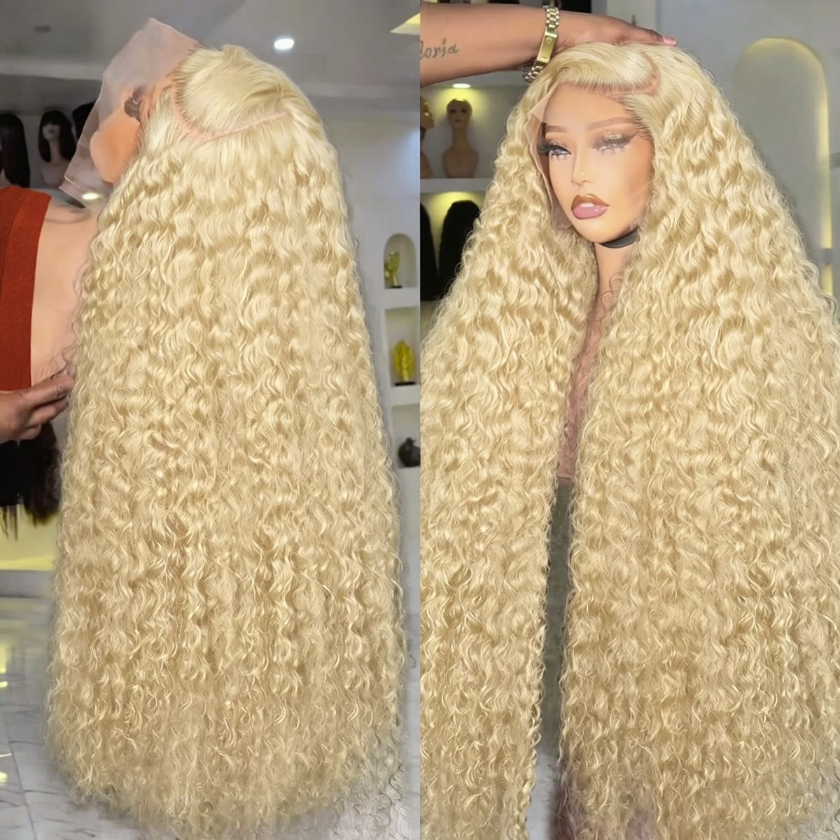 613 Deep Wave Frontal Wig 13x6 - Lace Front Wigs ulasan dan harga