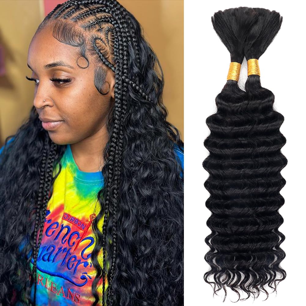 Deep Water Wave No Weft Virgin - Water Wave Bulk Human Hair For Braiding ulasan dan harga